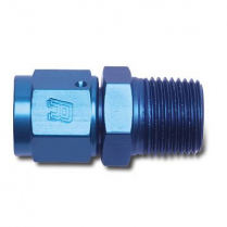 -10 AN Female to Male 3/8" NPT Straight Swivel Fitting- Blue