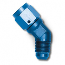 -6 AN Male to Female 45 Degree Swivel Union Fitting - Blue