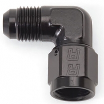 -6 AN Male to Female 90 Degree Swivel Union Fitting - Black