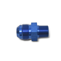 -8 AN Flare x 1/4" NPT Male Straight Adapter Fitting - Blue