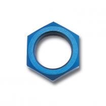 -6 AN Aluminum Bulkhead Fitting Nut - Blue