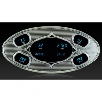 RetroTech 5 Hole VFD Gauge Kit with Wings - Blue/Teal