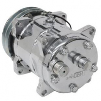 Sanden 508 V-Belt A/C Compressor - R134 Polished Rear Exit