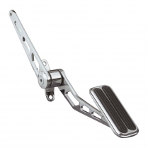 Throttle Pedal Assembly Std Size 1.5" x 4" - Chrome & Rubber