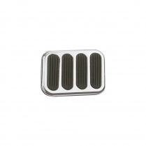 Brake Pedal Pad XL Size 3.75" x 2.75" - Chrome & Rubber