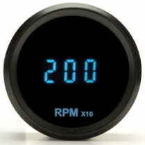 Solarix 2-1/16" Mini Tachometer - Black/Blue