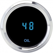Solarix 2-1/16" Oil Pressure Gauge - Chrome/Blue