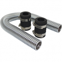 24" Radiator Hose Kit with Rubber Ends & Stainless Hose