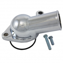 Chevy SB & BB Angled Water Neck with O-Ring - Chrome