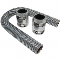 24" Radiator Hose Kit with Polished Ends & Stainless Hose