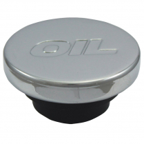 Push In Style Oil Plug with Logo - Black & Chrome