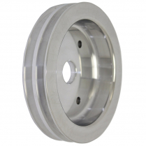 Chevy BB SWP 2 Groove Crank Shaft Pulley - Satin Aluminum