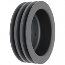 Chevy BB SWP 3 Groove Crank Shaft Pulley - Black Aluminum