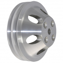 Chevy SB LWP 2 Groove Water Pump Pulley - Satin Aluminum