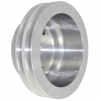 Chevy SB LWP 2 Groove Crank Shaft Pulley - Satin Aluminum
