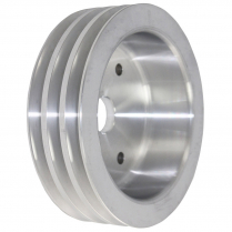 Chevy SB SWP 3 Groove Crank Shaft Pulley - Satin Aluminum