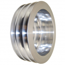 Chevy SB LWP 3 Groove Crank Shaft Pulley - Satin Aluminum