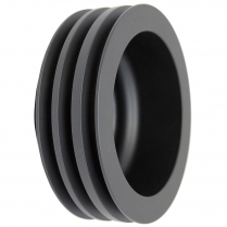 Chevy SB LWP 3 Groove Crank Shaft Pulley - Black Aluminum