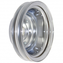 Chevy SB LWP 2 Groove Crank Shaft Pulley - Chromed Steel
