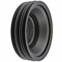 Chevy SB LWP 3 Groove Crank Shaft Pulley - Black Steel