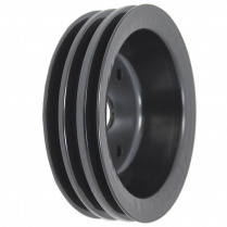 Chevy SB SWP 3 Groove Crank Shaft Pulley - Black Steel