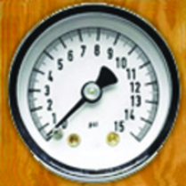 Mechanical 1-1/2" 0-15 PSI Fuel Pressure Gauge - White Face