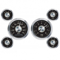 Power Series Black/White Face 6 Gauge Electric Speedo Kit