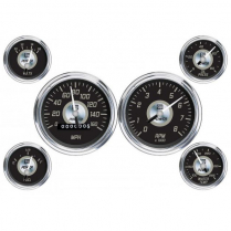 Power Series Black/White Face 6 Gauge Mechanical Speedo Kit