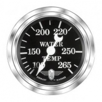 Wings Black Face Water Temp Gauge 100-265 Deg - 2-1/16"