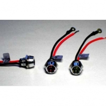 Chrome Bezel Red LED 9/16" Diameter with Ground Wire