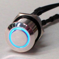 Hot Dot Large Momentary Switch with Blue LED Indicator