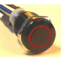 Hot Dot Black Push Button Switch On/Off with Blue LEDs