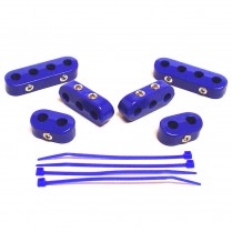 Blue Clamp Style Spark Plug Wire Separators - Set of 6