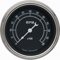 Traditional 3-3/8" 0-6000 RPM Tach Gauge - SLF