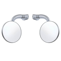 3" Curved Arm Peep Mirrors with Convex Mirror Glass - Pair
