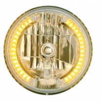 7" Crystal Headlight with 34 Amber LED Turn Signal Light