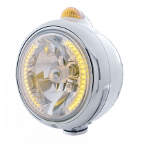 Chrome Guide 682-C H/L H4 2 Mode w/Amber LED/Amber Lens Turn