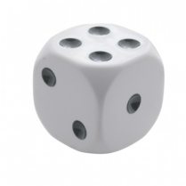 White Dice Gearshift Knob - 1-7/8" x 1-7/8"