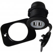 Dual USB Charging Receptacle with Cover