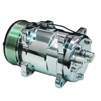 Sanden Chrome A/C Compressor 508 134A Serpentine Rear Exit