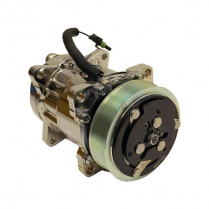 Sanden Chrome A/C Compressor 709 Serpentine Rear Exit