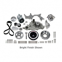 LS Front Runner Drive Kit A/C & Alt Kit w/o PS- Black/Chrome
