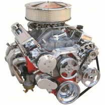 Chevy Small Block Front Runner A/C, Alt & PS - Black &Chrome