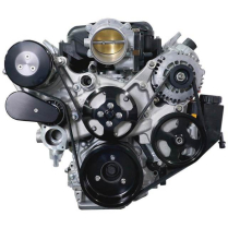 LS7 Front Runner Kit Dry Sump A/C, Alt & P/S - Black/Chrome