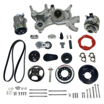 LT1 Front Runner Kit Wet Sump A/C & Alt wo PS - Black/Chrome
