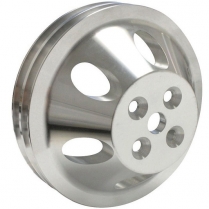 Chevy SB SWP 2 Groove Water Pump Pulley - Satin Finish