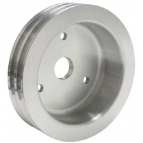 Chevy SB SWP 2 Groove Crank Pulley - Satin Finish