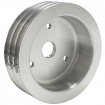 Chevy SB SWP 3 Groove Crank Pulley - Satin Finish