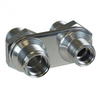 Streamline 2 Way A/C Bulkhead Plate for #8 & #10 - Polished