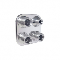 Streamline 4 Way Square A/C & Heat Bulkhead Plate - Polished